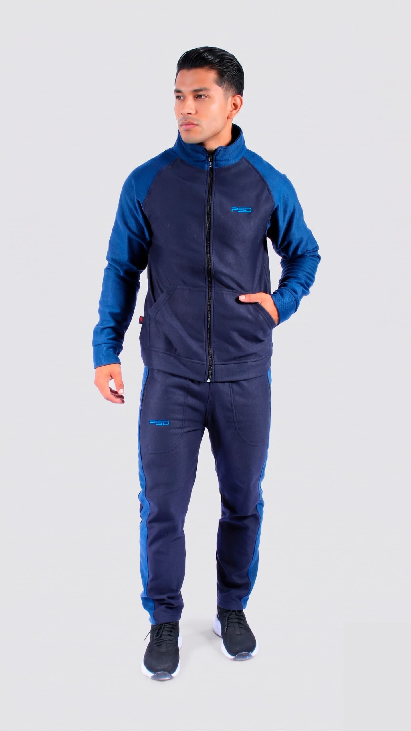 Sudadera para hombre - Hamilton - Azul oscuro + Petroleo, XL