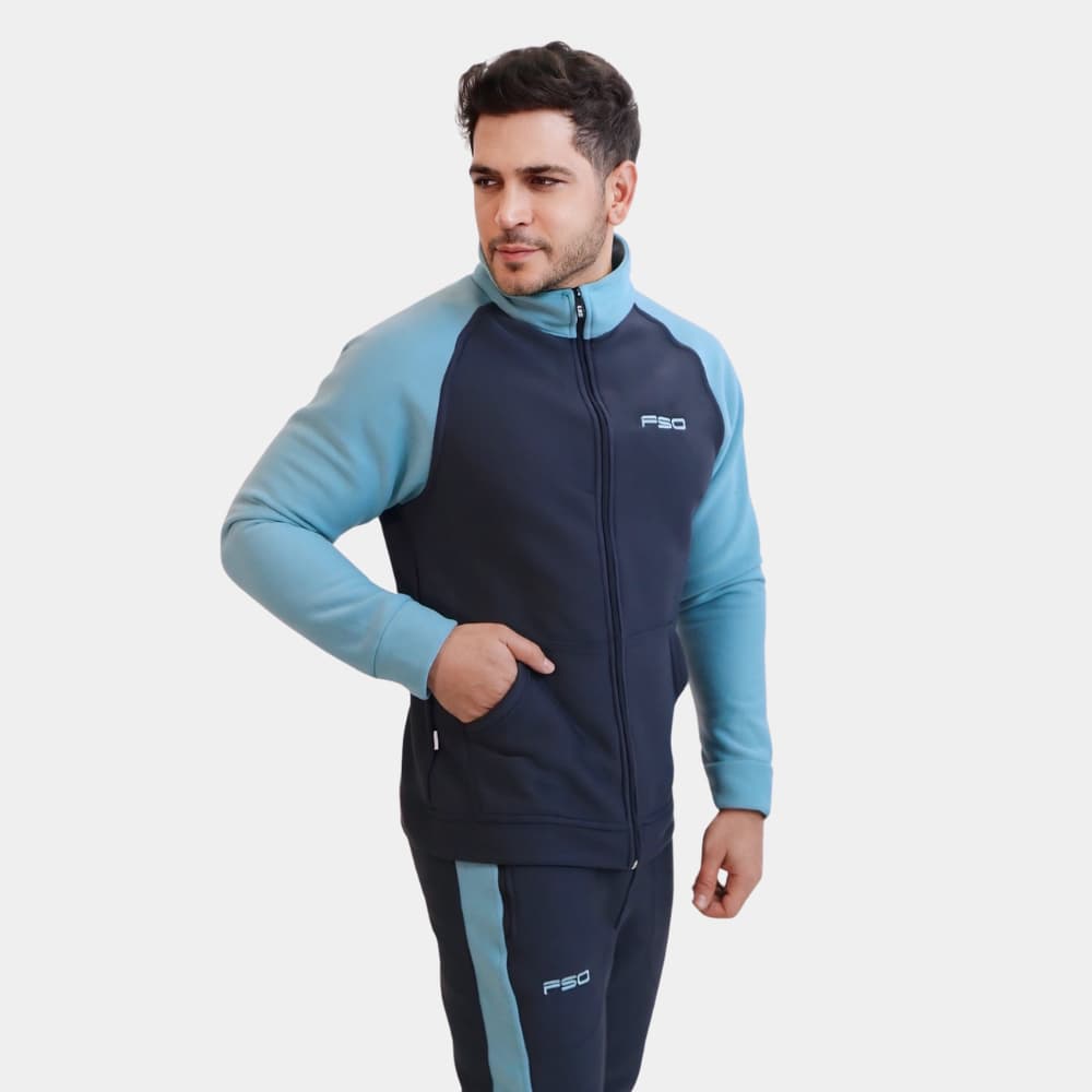 Sudadera para hombre - Hamilton - Azul oscuro + Menta, XL